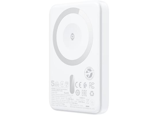 ACEFAST M25 5000mAh 20W Magnetic Wireless Charging Power Bank Fast Charging For iPhone 16/15 USB C PD20W Extra Battery Travel - White